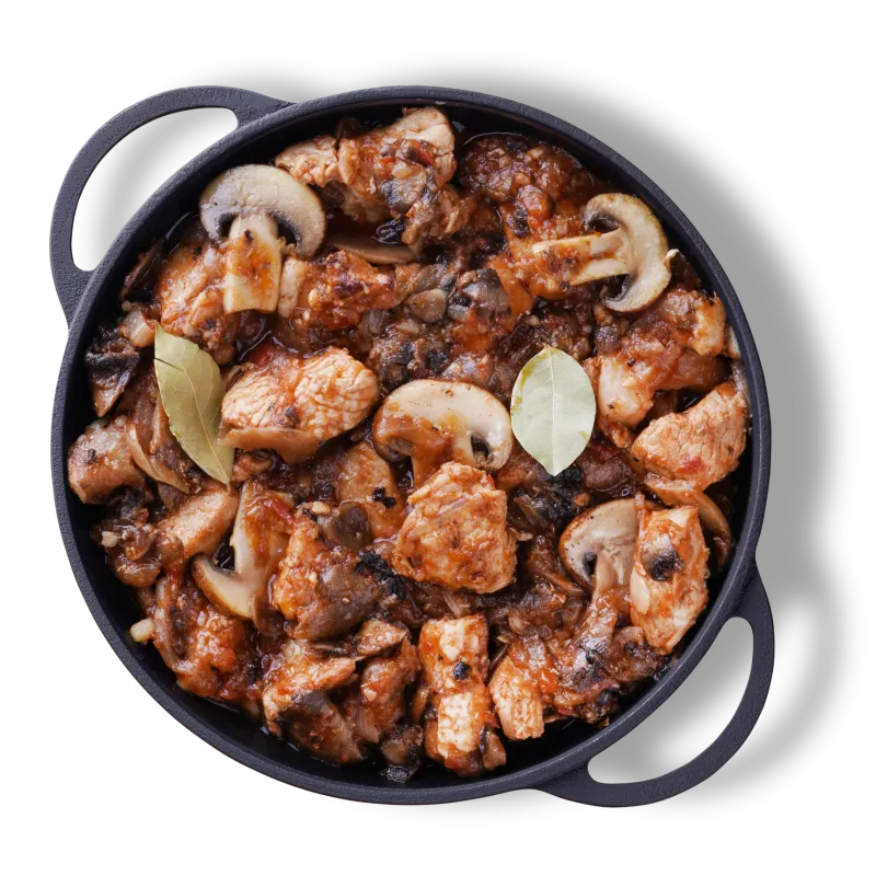 Porc Porc inabusit cu sos de ciuperci brune - 1