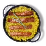 Pește Somon glazurat cu mustar si orez cu curry - 1