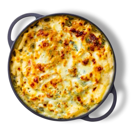 Paste gratinate cu pui și ciuperci