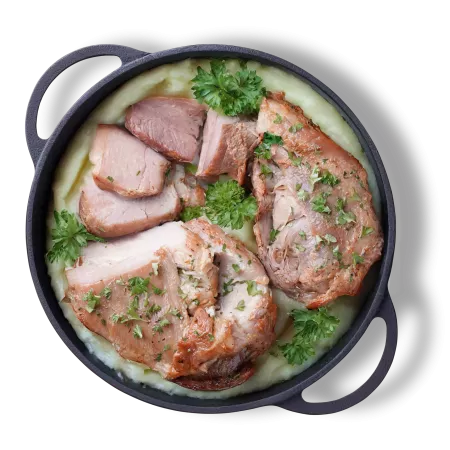 Friptură de curcan pe pat de piure