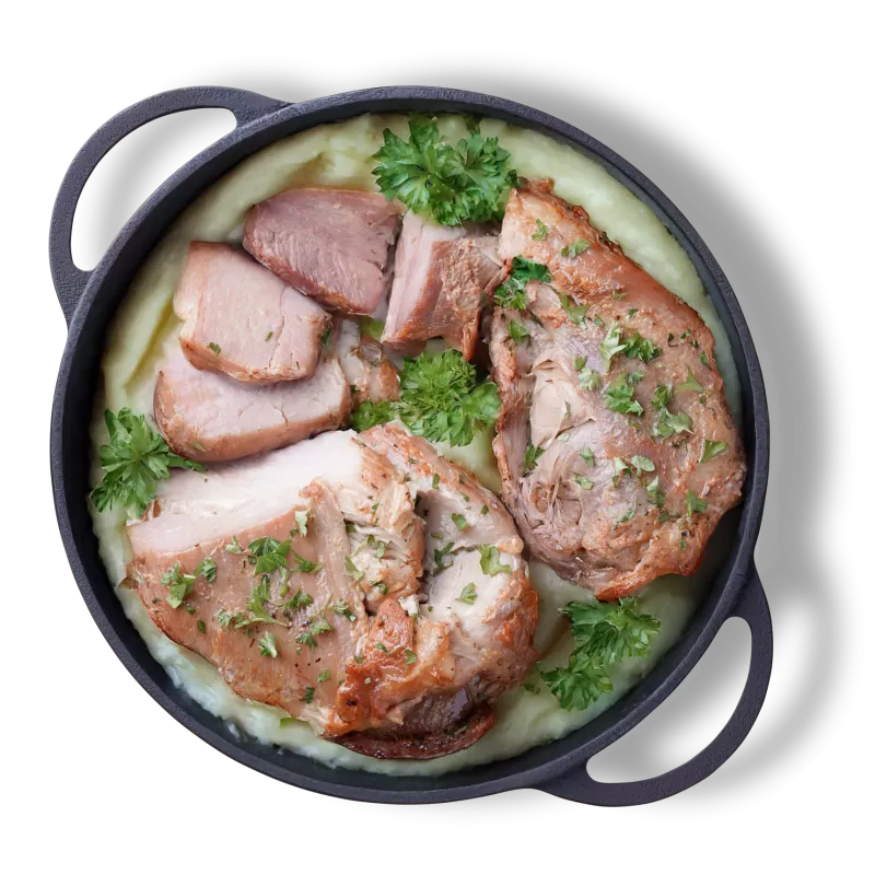 Friptură de curcan pe pat de piure