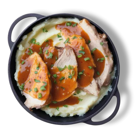 Friptura de porc pe pat de piure