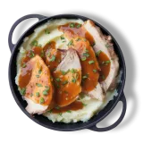 Friptura de porc pe pat de piure